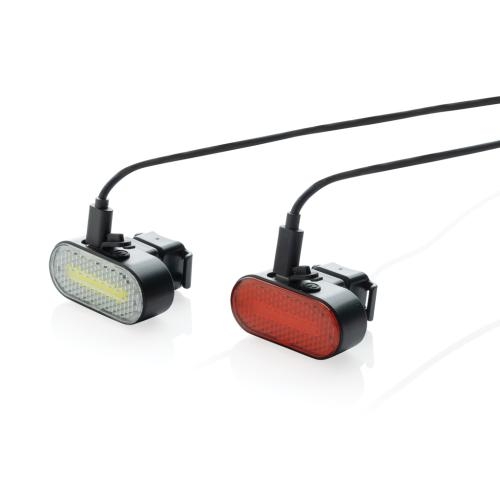 Oplaadbare fietslampjes Lumino zwart