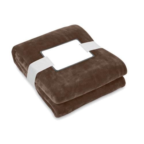 RPET fleecedeken Logan 280 grams chocolate