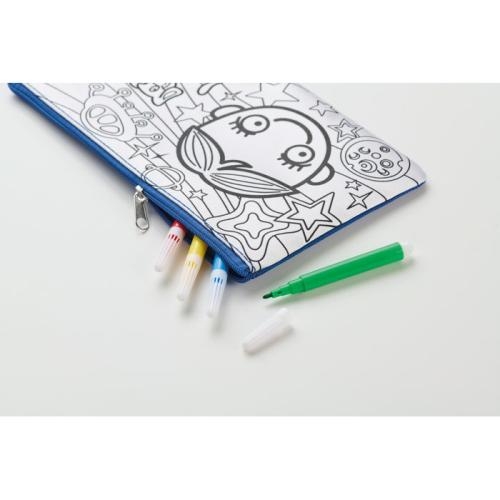 Etui met stiften Kiddo royal blue
