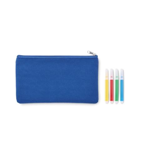 Etui met stiften Kiddo royal blue