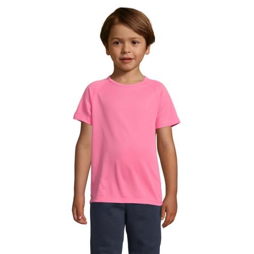 Kinder T-shirt Sporty kids neon pink