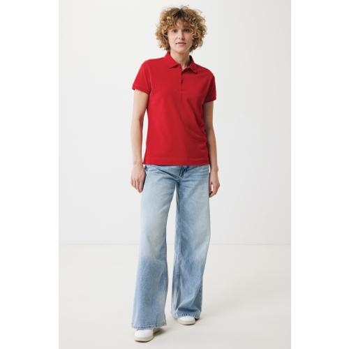 Iqoniq Yosemite dames recycled katoen pique polo rood,l
