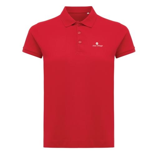 Iqoniq Yosemite dames recycled katoen pique polo rood,l