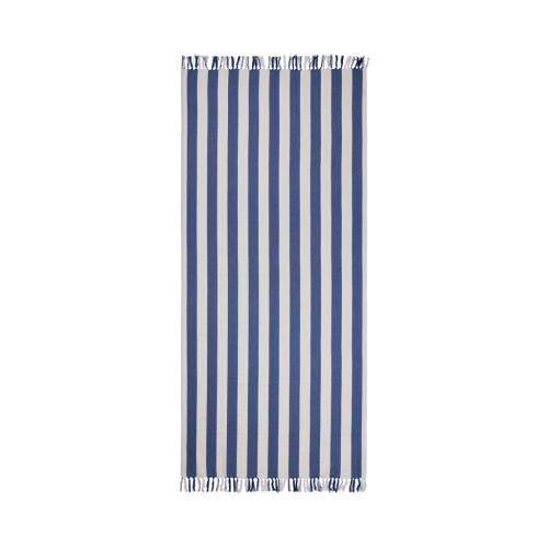 VINGA Ornos GRS katoenen hamamdoek blauw/wit