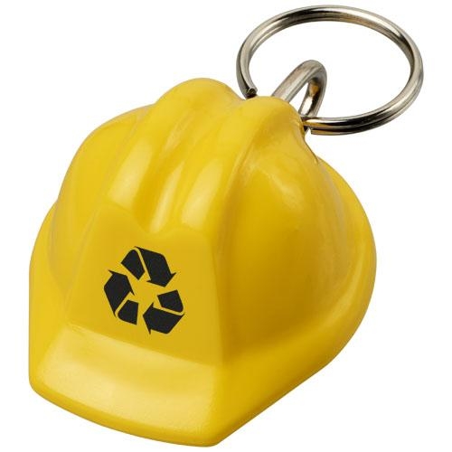 Kolt gerecyclede sleutelhanger helm geel