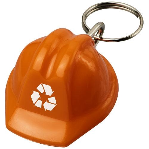 Kolt gerecyclede sleutelhanger helm oranje