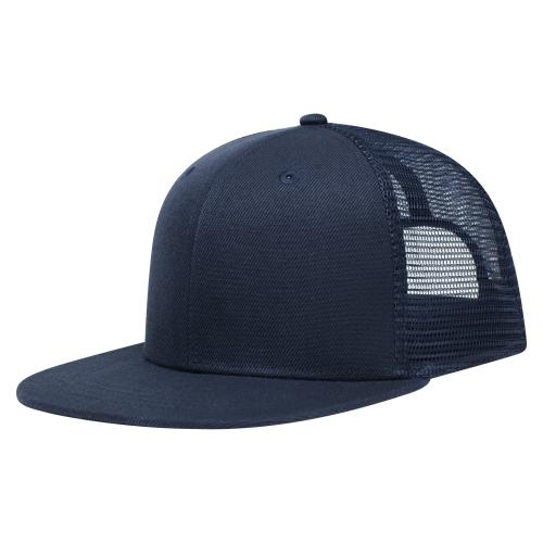 Trucker cap hoog profiel flat peak - retail navy