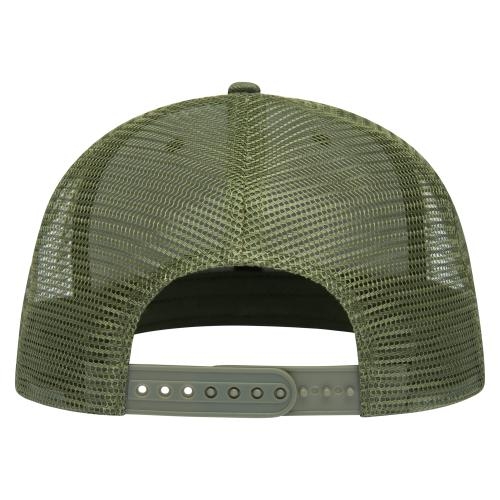 Trucker cap hoog profiel flat peak - retail olijfgroen