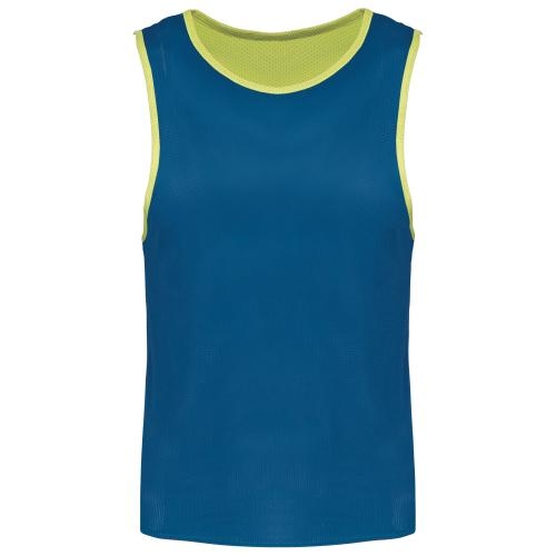 Omkeerbaar multisport-hesje kids fluor geel / royal blauw,6-10