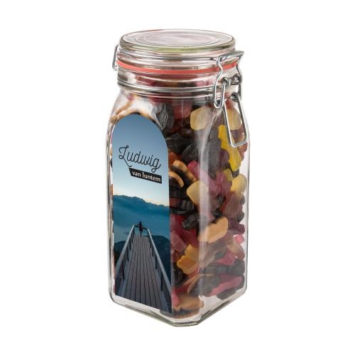 Weckpot 1,5L met snoep autodrop