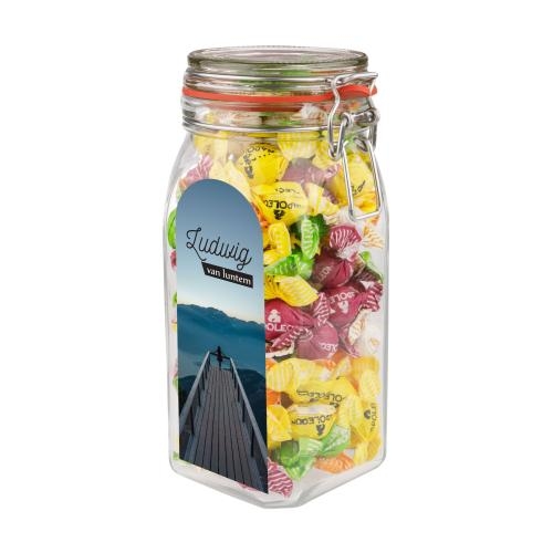 Weckpot 1,5L met snoep napoleon fruitmix