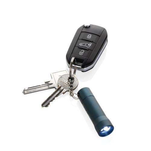 RCS gerecycled aluminium sleutelhanger zaklamp Flash blauw