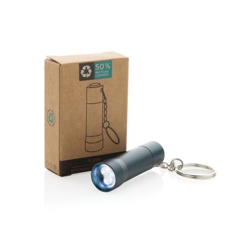 RCS gerecycled aluminium sleutelhanger zaklamp Flash blauw