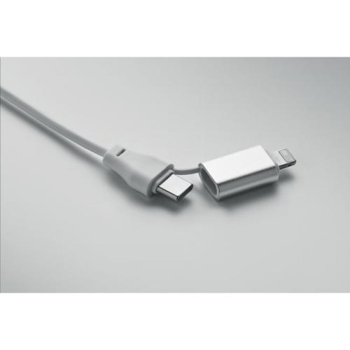 Sleutelhanger 4-in-1 60W kabel wit