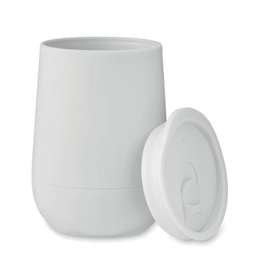 Dubbelwandige to-go beker 300 ml wit
