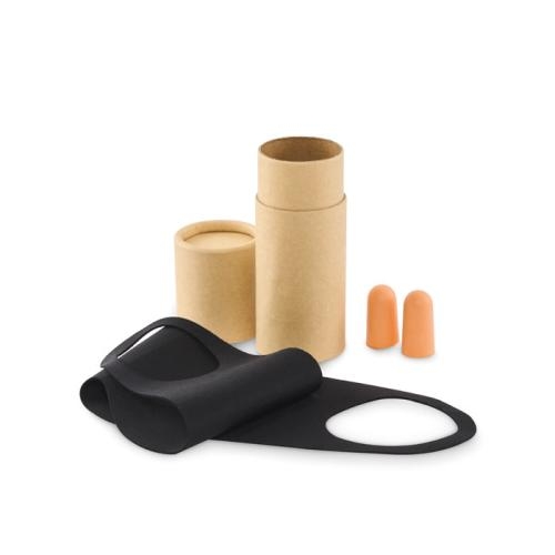 Reisset in kartonnen koker beige
