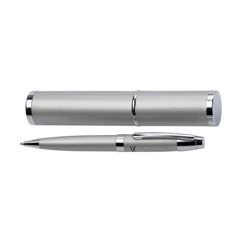 Balpen in koker zilver