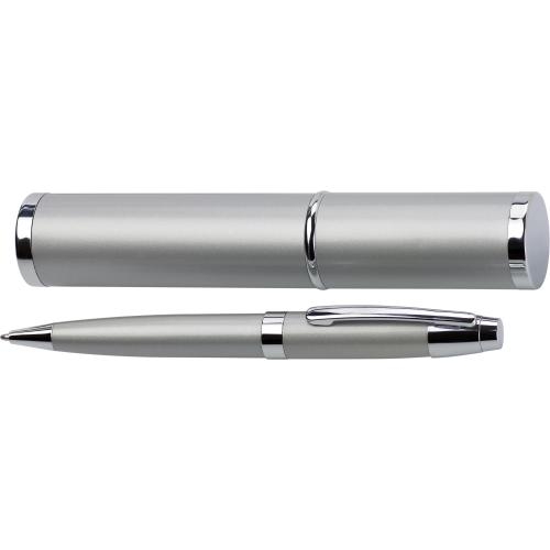 Balpen in koker zilver