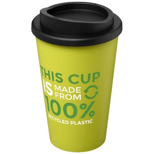 Gerecyclede americano® 350 ml geïsoleerde beker lime/zwart