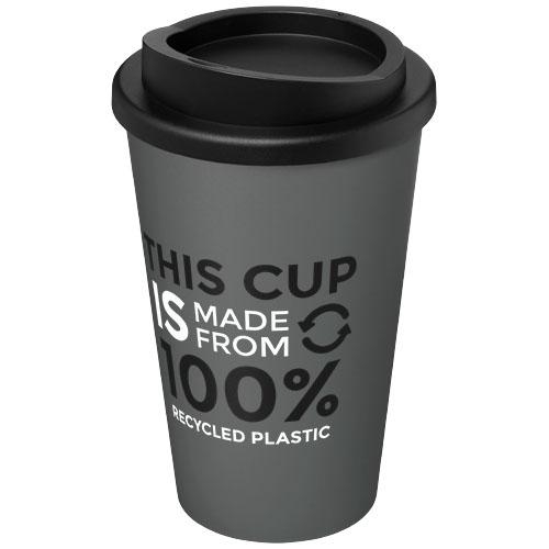 Gerecyclede americano® 350 ml geïsoleerde beker grijs/zwart