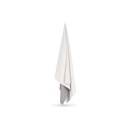 Sneldrogende full-colour handdoek R-PET 70x140 wit/grijs