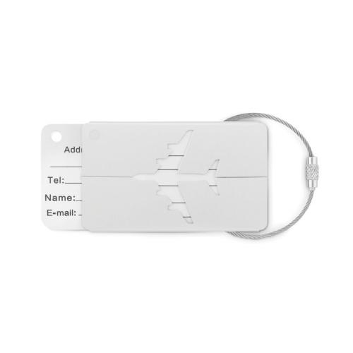 Kofferlabel Fly tag mat zilver