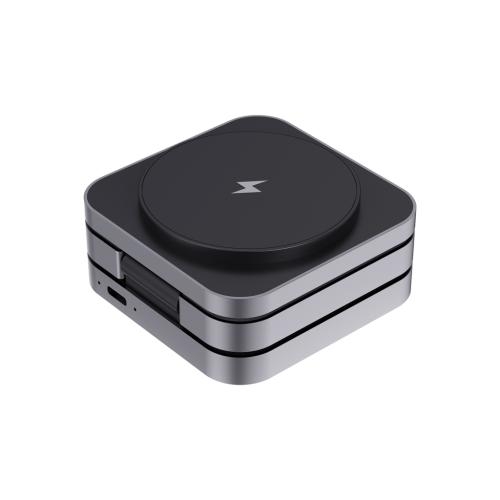 3-in-1 aluminium opvouwbare oplader 15W grijs