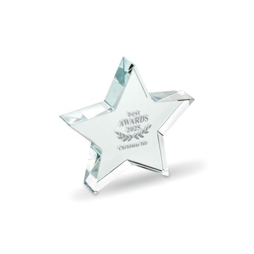 Glazen ster award Starward transparant