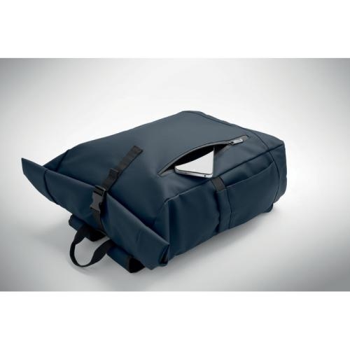 Rolltop laptop rugzak 600D Bangkok roll blauw