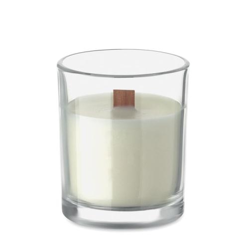 Plantaardige waskaars 80gr Kivas wood transparant