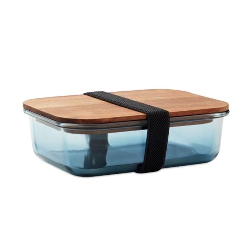 Glazen lunchbox 800 ml Vitrio lunch transparant blauw