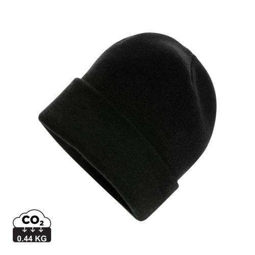 Klassieke omslagbeanie zwart