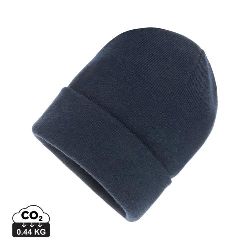 Klassieke omslagbeanie donkerblauw