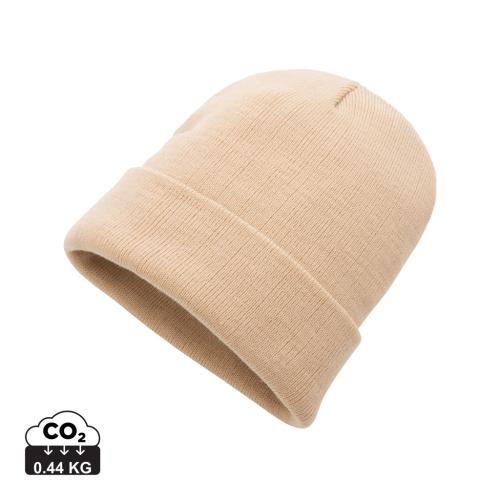Klassieke omslagbeanie gebroken wit