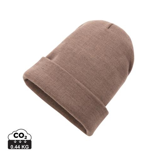 Klassieke omslagbeanie bruin