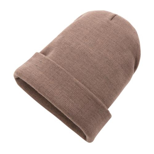 Klassieke omslagbeanie bruin