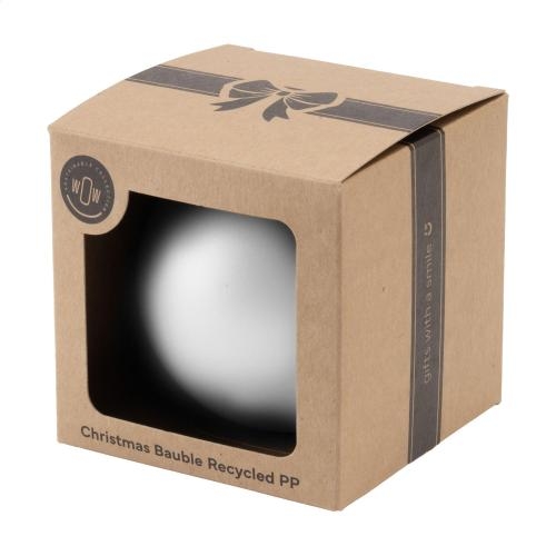 Kerstbal Ø7 cm in geschenkdoos wit