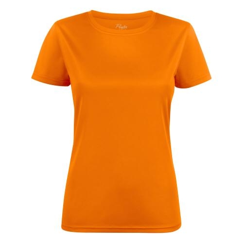 Printer Run T-shirt dames bright orange,l