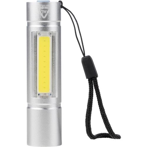 Gerecycled aluminium COB-zaklamp Sami zilver