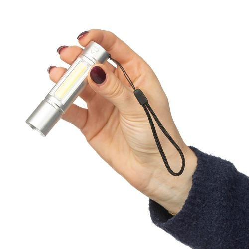 Gerecycled aluminium COB-zaklamp Sami zilver