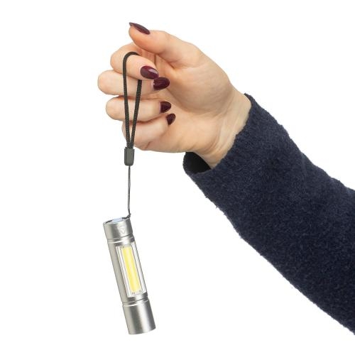 Gerecycled aluminium COB-zaklamp Sami zilver