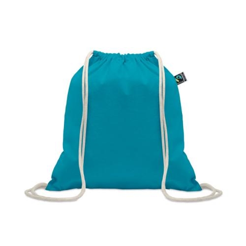 Fairtrade trekkoordtas Osole turquoise