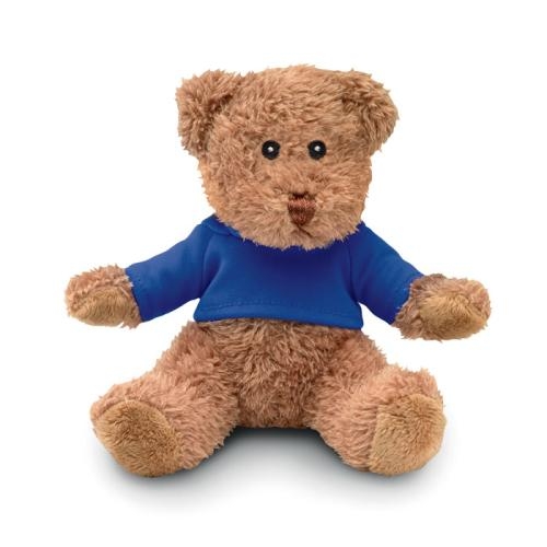 Teddybeer met T-shirt Johnny-T blauw