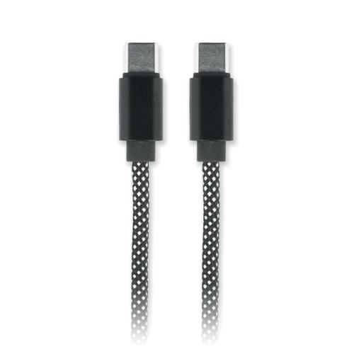 RPET magnetische kabel Braid wit/zwart