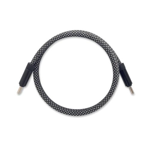 RPET magnetische kabel Braid wit/zwart