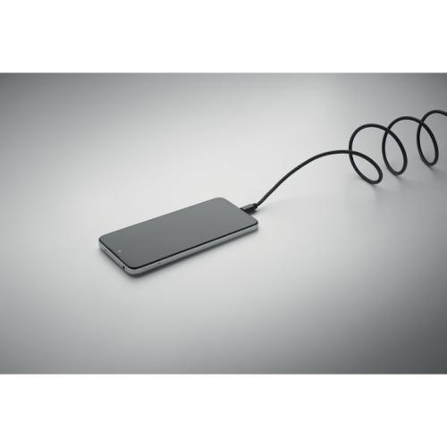 RPET magnetische kabel Braid wit/zwart