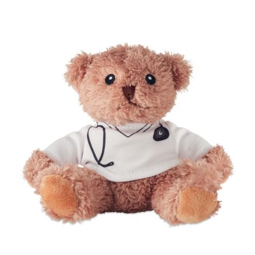 Pluche teddybeer dokter Doc wit