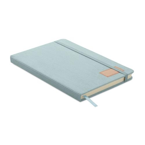 A5 RPET corduroy notitieboek babyblauw