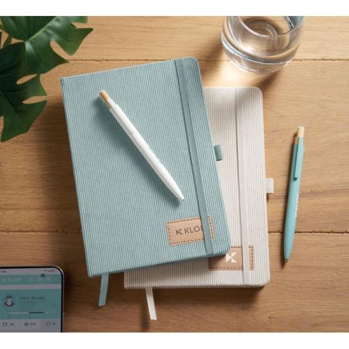 A5 RPET corduroy notitieboek babyblauw