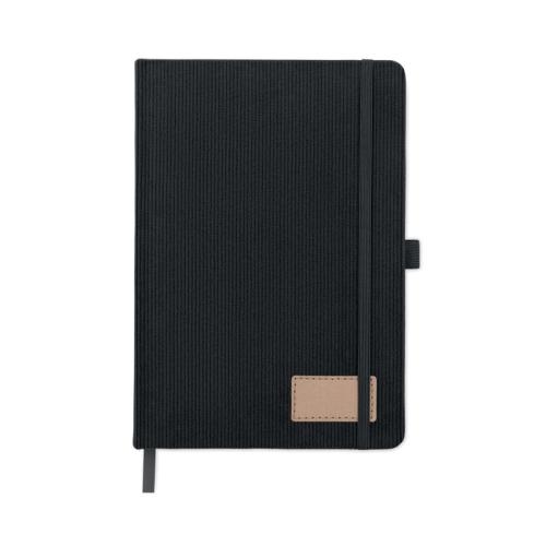 A5 RPET corduroy notitieboek zwart